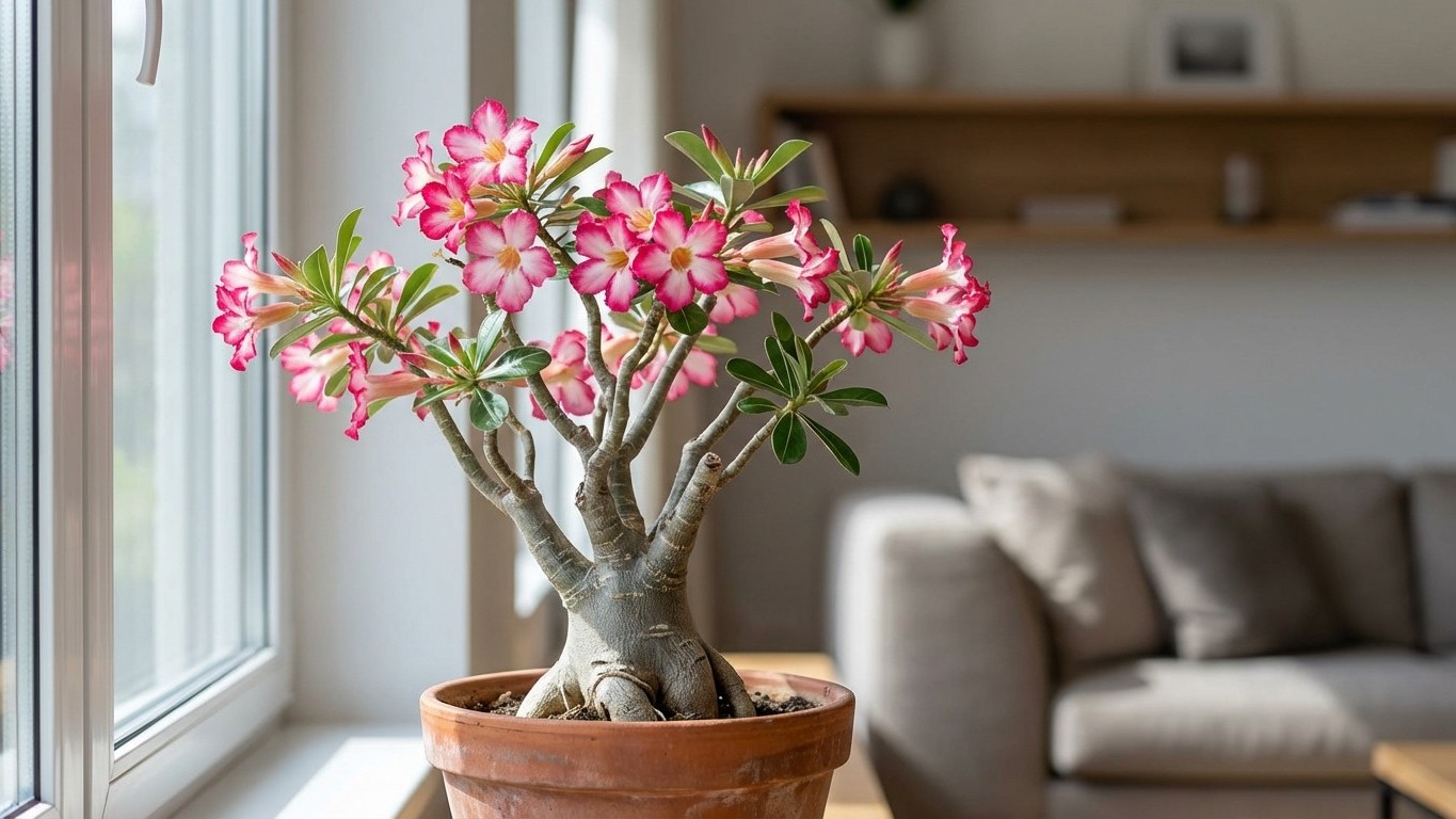 Die Wüstenrose: 8 Monate Blütenpracht mit minimalem Wasserbedarf