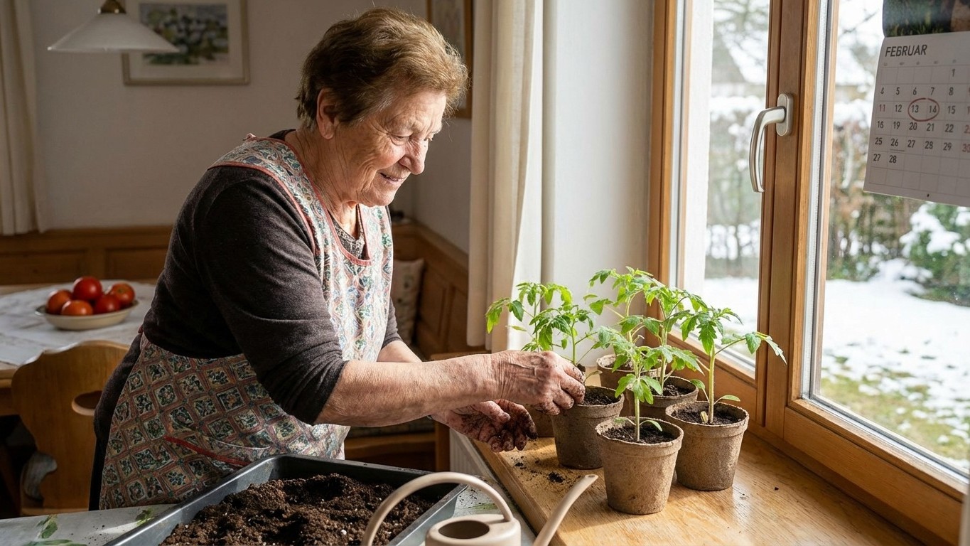 Was Oma im Februar immer mit ihren Tomatenpflanzen machte – deshalb hatte sie immer die früheste und reichste Ernte
