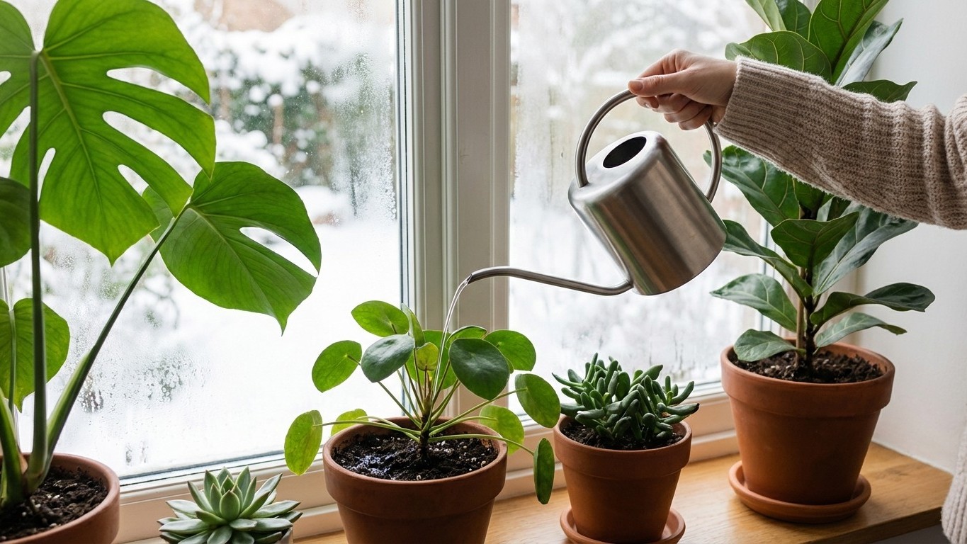 Zimmerpflanzen gießen im winter: weniger wasser, aber richtig