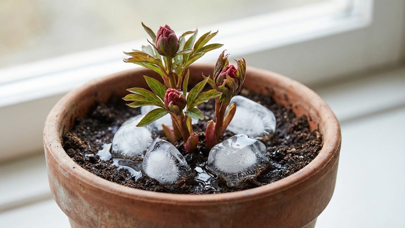 Der Eiswürfel-Trick: Warum erfahrene Gärtner im April ihre Topfpfingstrosen damit pflegen