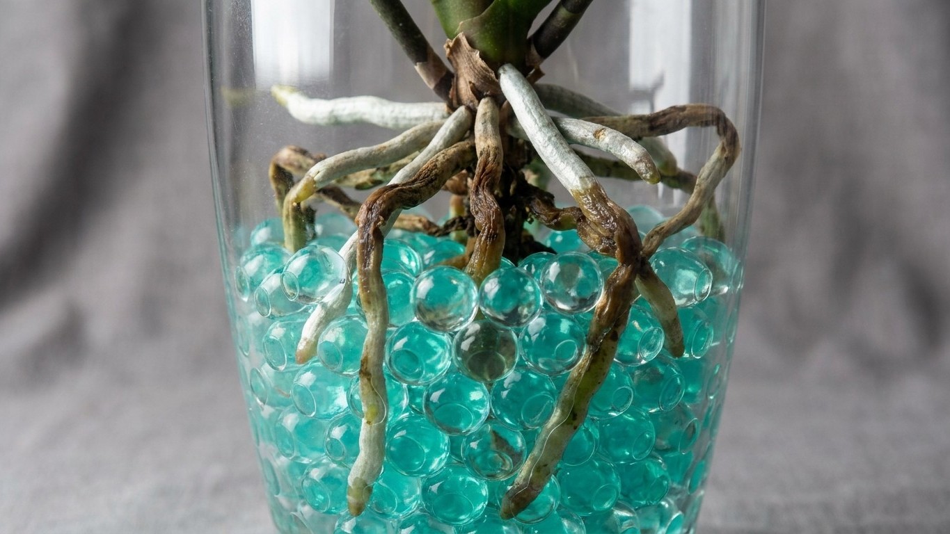 Hydrogelkugeln für Orchideen: Warum die Instagram-Ästhetik zur Wurzelfäule führte