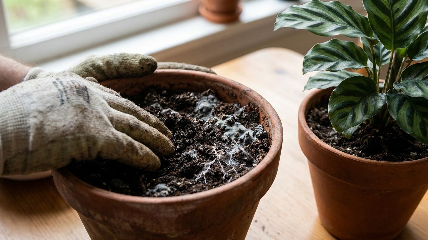 Schimmel in der Blumenerde: Warum meine Calathea fast gestorben wäre – und was ein Gärtner mir zeigte