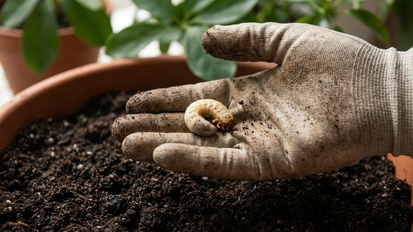 Weiße Larven in der Blumenerde: Warum ich jahrelang meine besten Helfer tötete – und was ich hätte wissen müssen