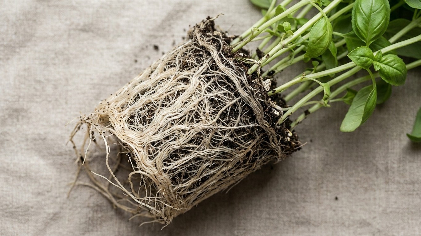 Ich habe mein Supermarkt-Basilikum immer im Topf gelassen: als ich den Wurzelballen endlich auseinanderzog, habe ich verst...