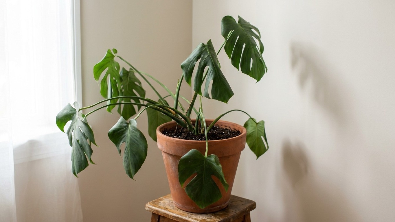 Ich habe meine Monstera bei 30 °C umgetopft, nur um ihr mehr Platz zu geben: drei Tage später hingen alle Triebspitzen, ob...