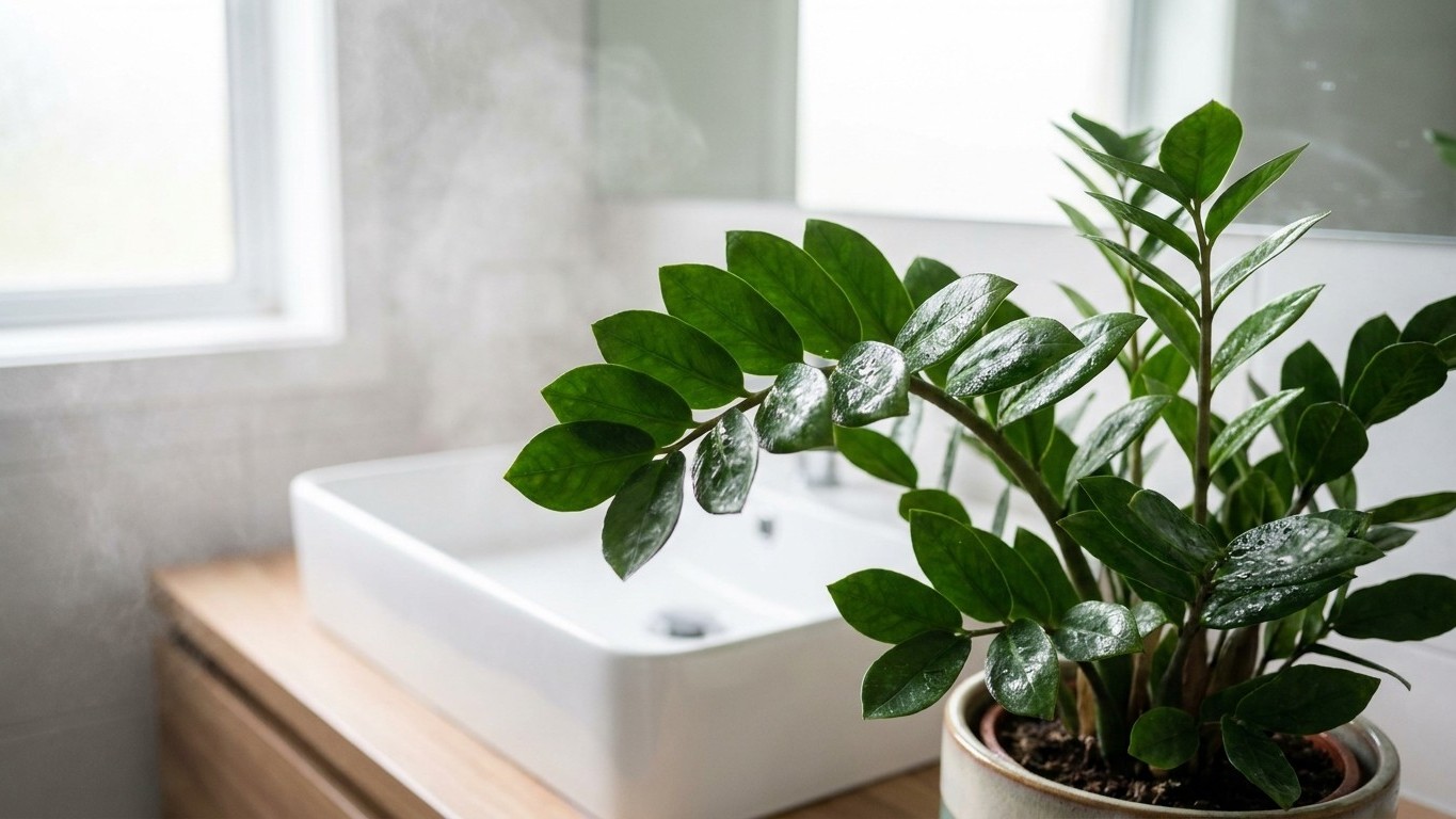 Ich habe meine Zamioculcas nur zur Deko ins fensterlose Bad gestellt: nach drei Wochen Urlaub ohne einen Tropfen Wasser ha...