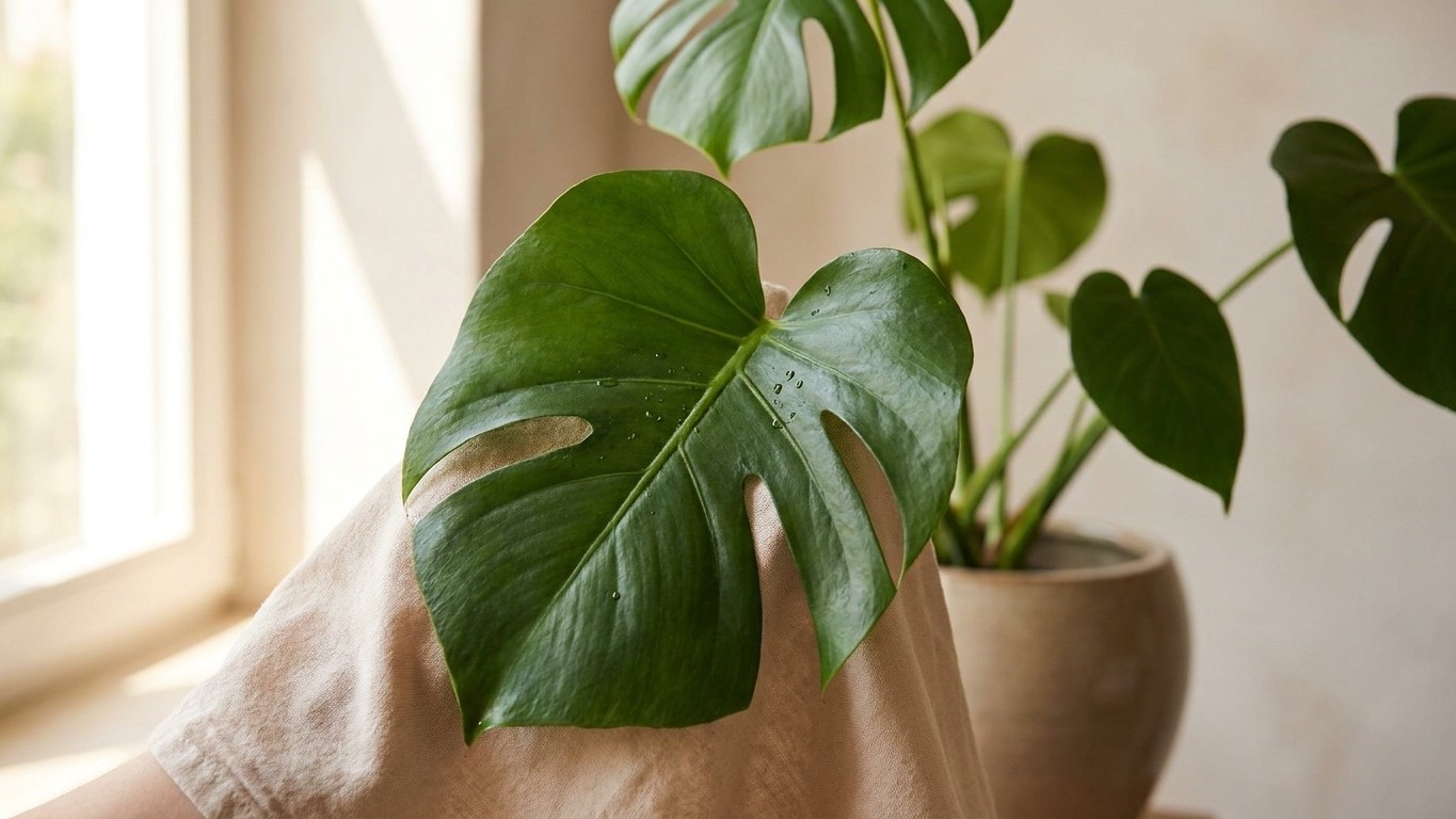 Ich habe die Blätter meiner Monstera mit Olivenöl poliert, nur damit sie glänzen: drei Wochen später habe ich verstanden, ...