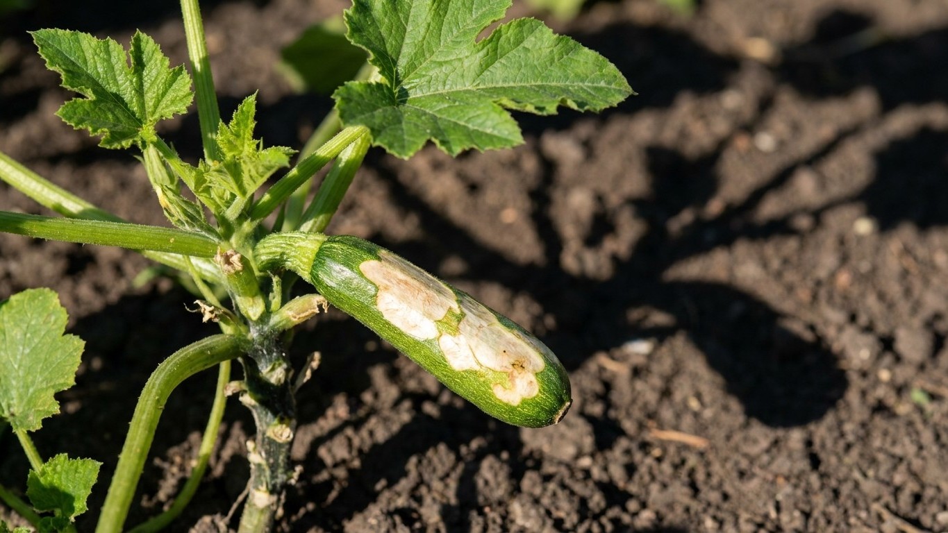 Ich habe im August alle großen Zucchiniblätter abgeschnitten, nur damit die Früchte mehr Sonne bekommen: drei Wochen späte...