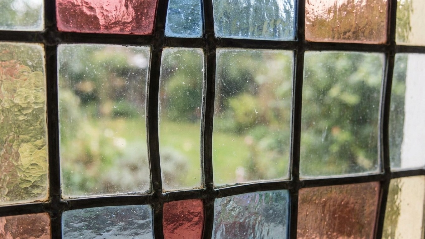Ich habe meine alte Bleiglasscheibe einfach an zwei Haken ins Fenster gehängt, nur weil sie im Gegenlicht so schön war: im...